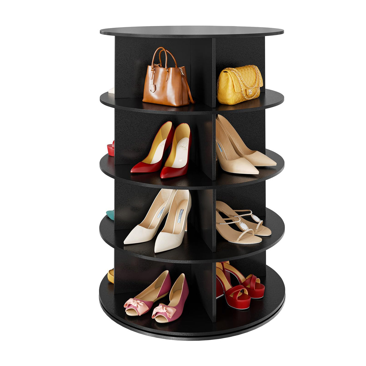 7 Tier Rotating Shoe Rack Tower, 360° Spinning Shoe Organizer