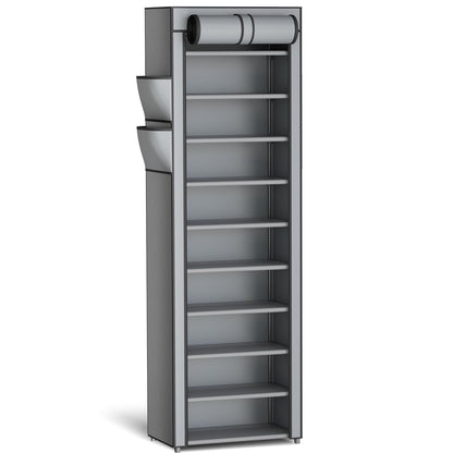 Kitsure 10-Tier Shoe Rack with Cover, Vertical Shelf