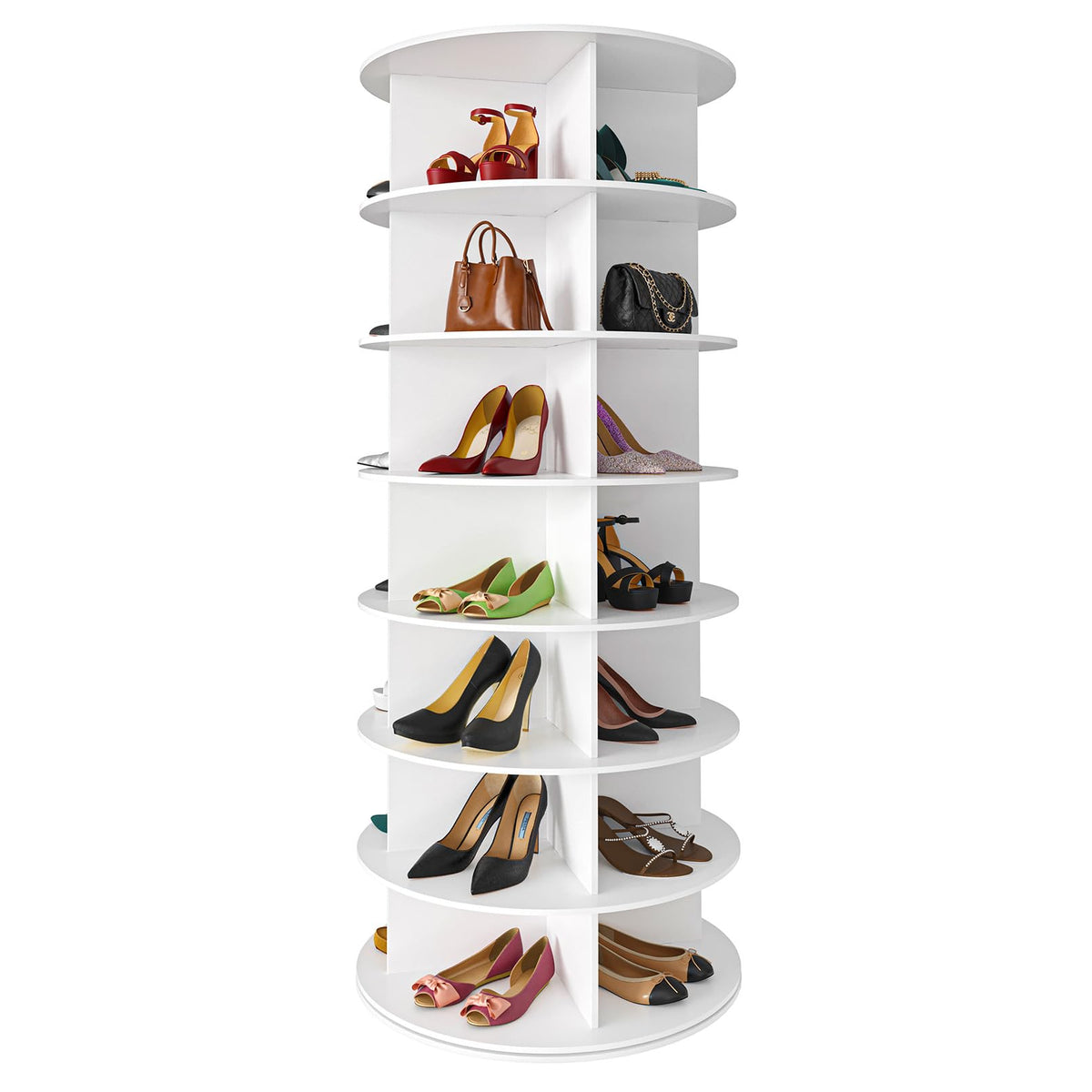7 Tier Rotating Shoe Rack Tower, 360° Spinning Shoe Organizer