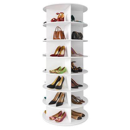 7 Tier Rotating Shoe Rack Tower, 360° Spinning Shoe Organizer