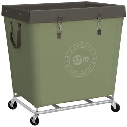 Industrial Laundry Hamper Cart with Wheels, Steel Frame