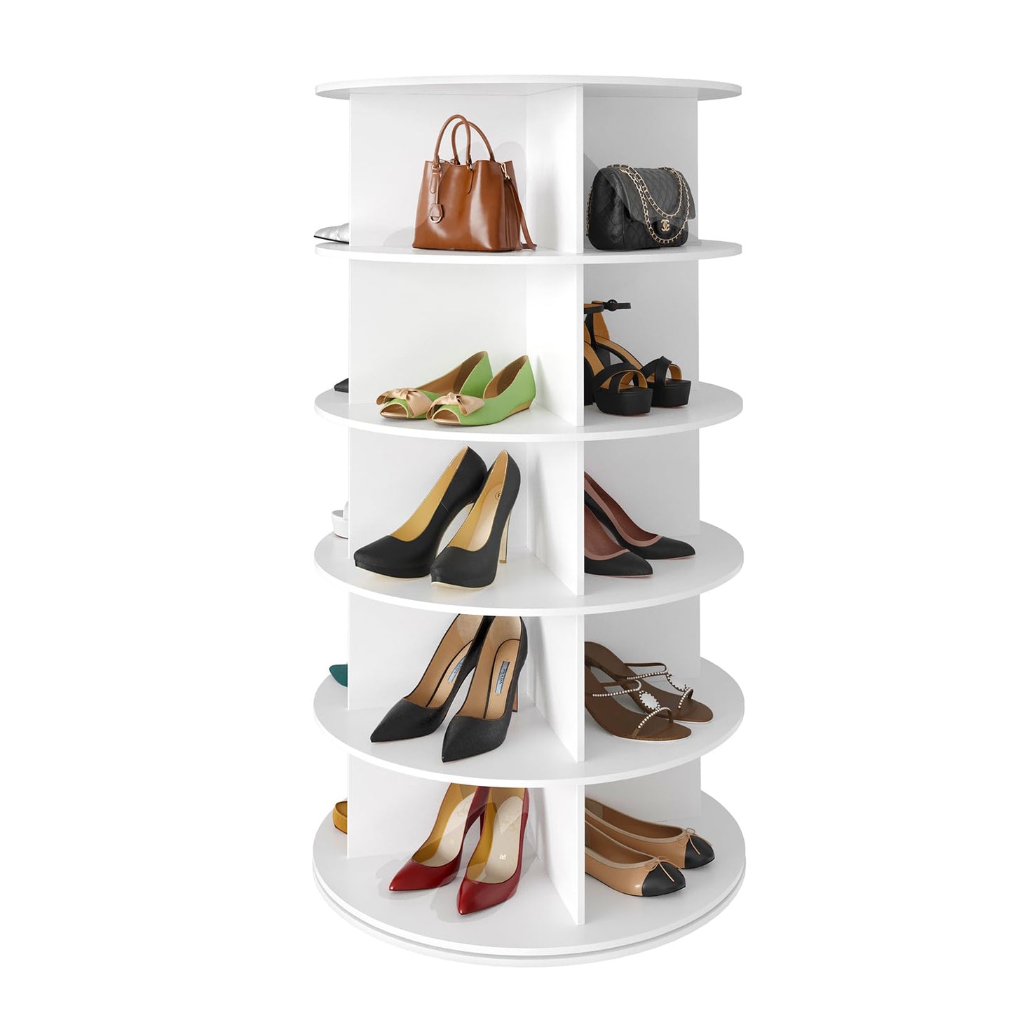 7 Tier Rotating Shoe Rack Tower, 360° Spinning Shoe Organizer