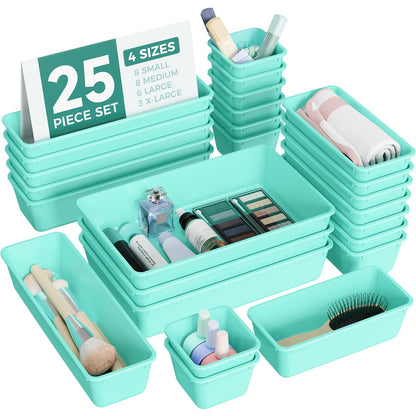 BiuLeon 25 PCS Plastic Drawer Organizers Set