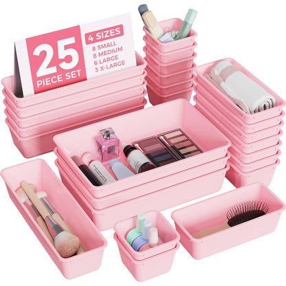 BiuLeon 25 PCS Plastic Drawer Organizers Set