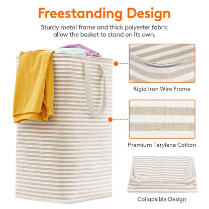 Collapsible Laundry Hamper, Waterproof Clothes Storage Basket