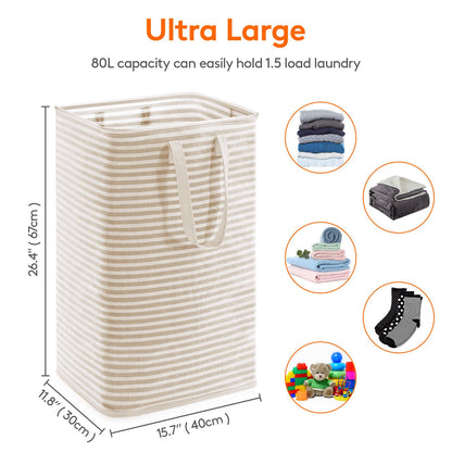 Collapsible Laundry Hamper, Waterproof Clothes Storage Basket