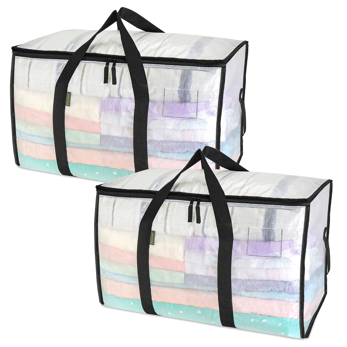 Clear Oversized Storage Bags with Reinforced Handles for Moving