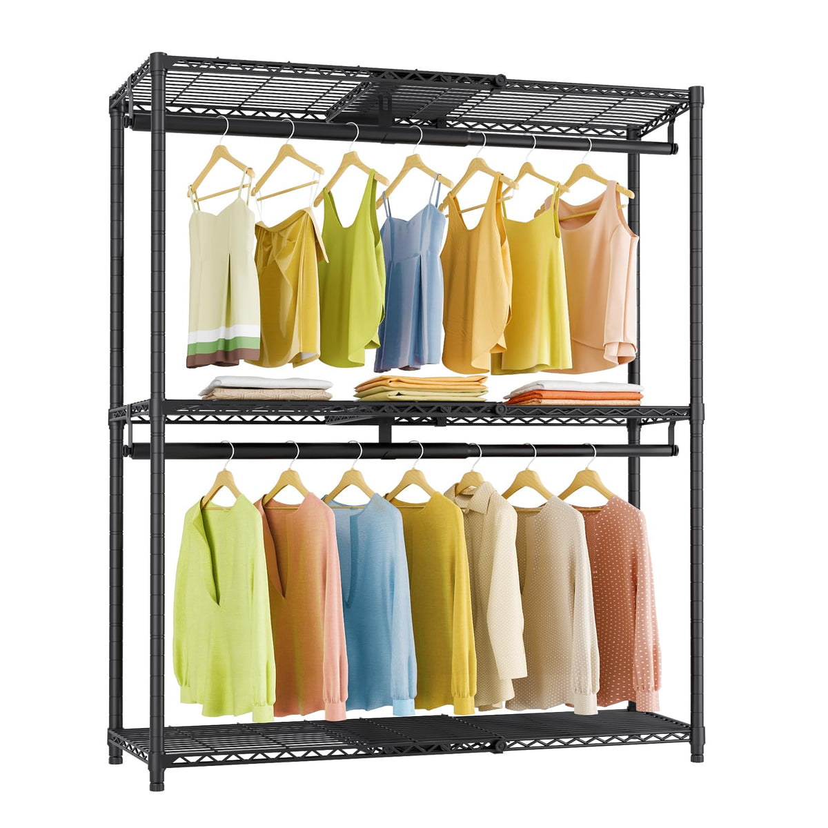 Expandable Clothes Rack with Adjustable Closet Storage System
