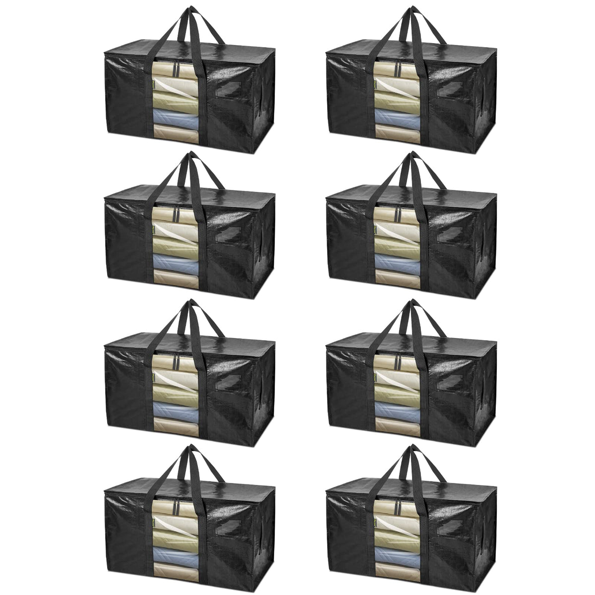 Clear Oversized Storage Bags with Reinforced Handles for Moving