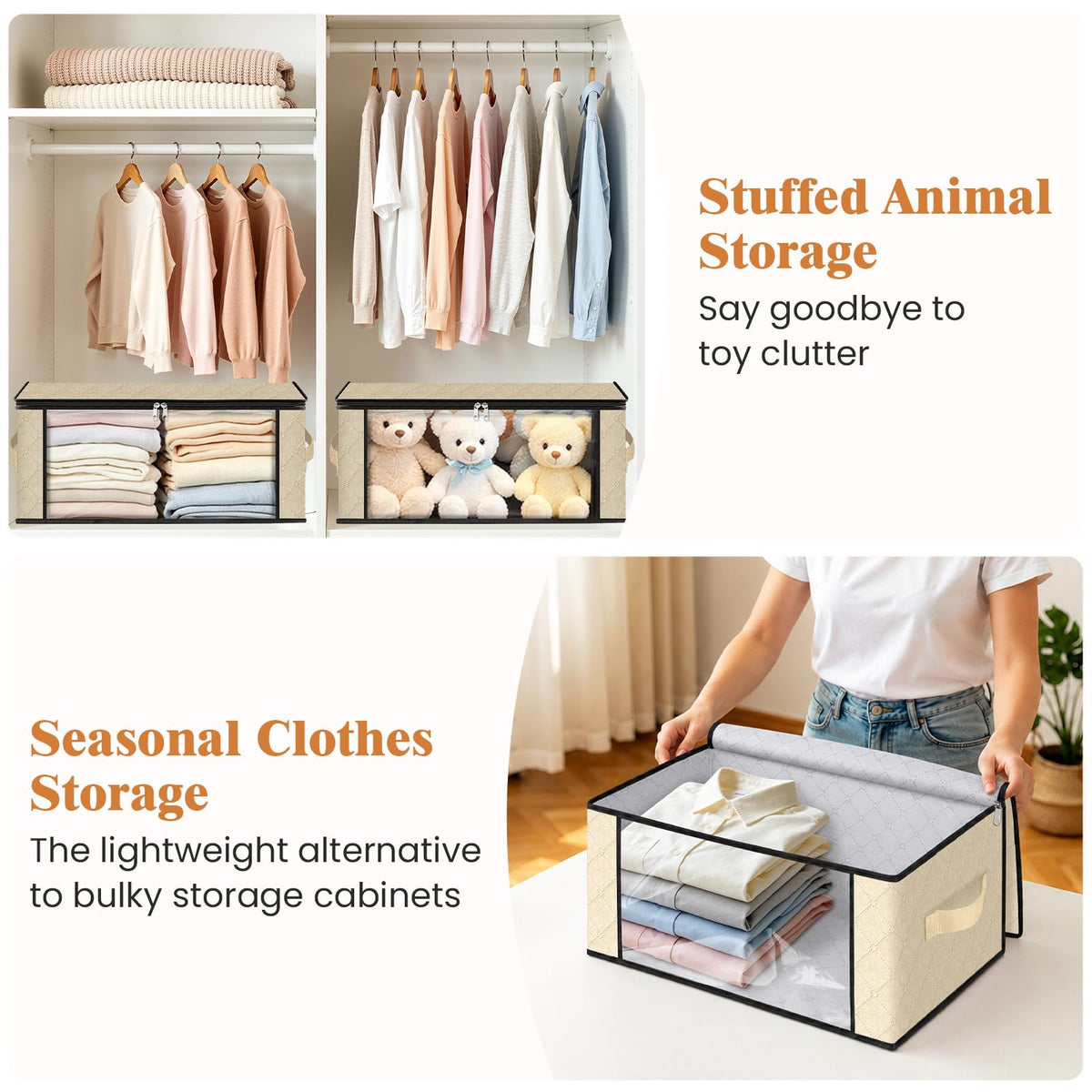 Foldable Clothes Storage Bags for Bedroom Organization