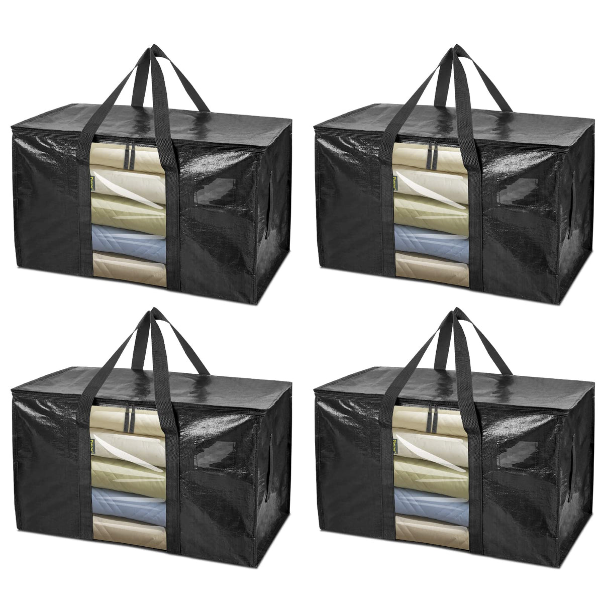 Clear Oversized Storage Bags with Reinforced Handles for Moving