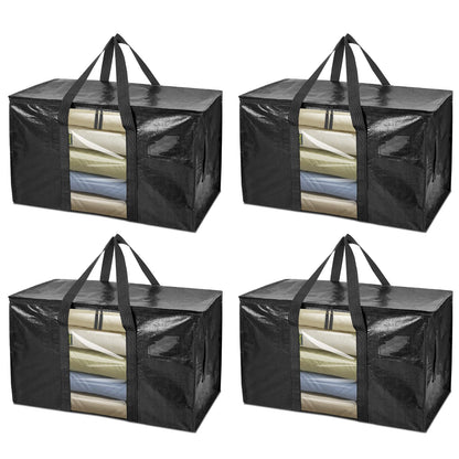 Clear Oversized Storage Bags with Reinforced Handles for Moving