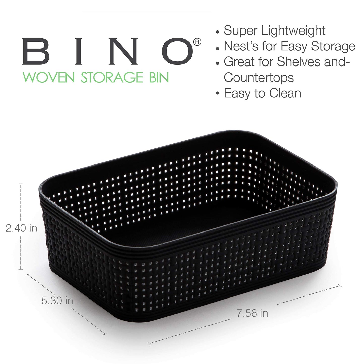 Woven Plastic Storage Basket, Stylish Home Organizer Bin