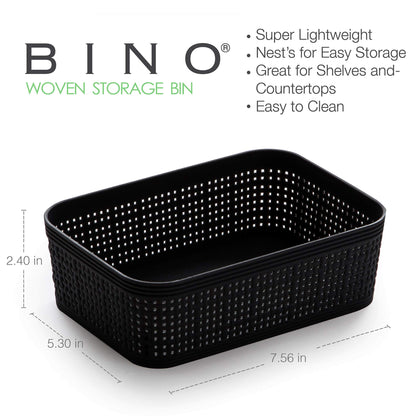 Woven Plastic Storage Basket, Stylish Home Organizer Bin