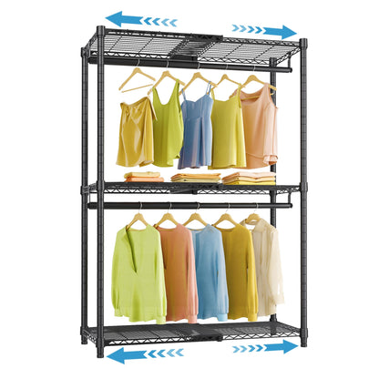 Expandable Clothes Rack with Adjustable Closet Storage System