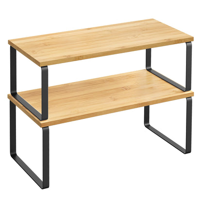 Cabinet Organizer Shelf Set, Expandable Kitchen Storage Rack