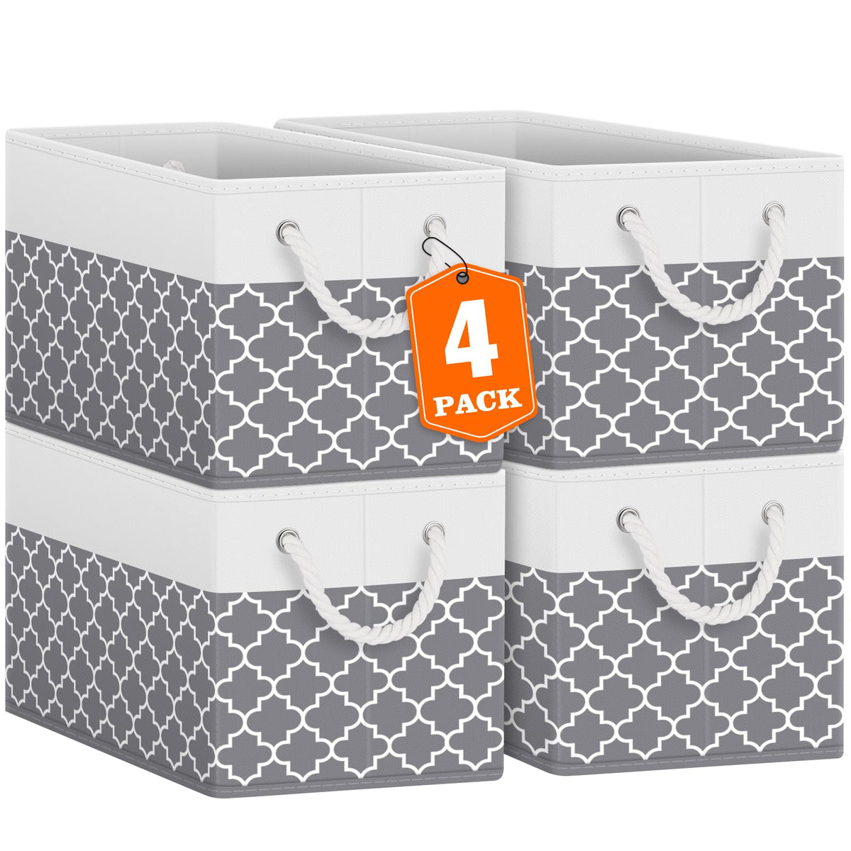 Foldable Storage Baskets with Handles, Large Organizer Bins