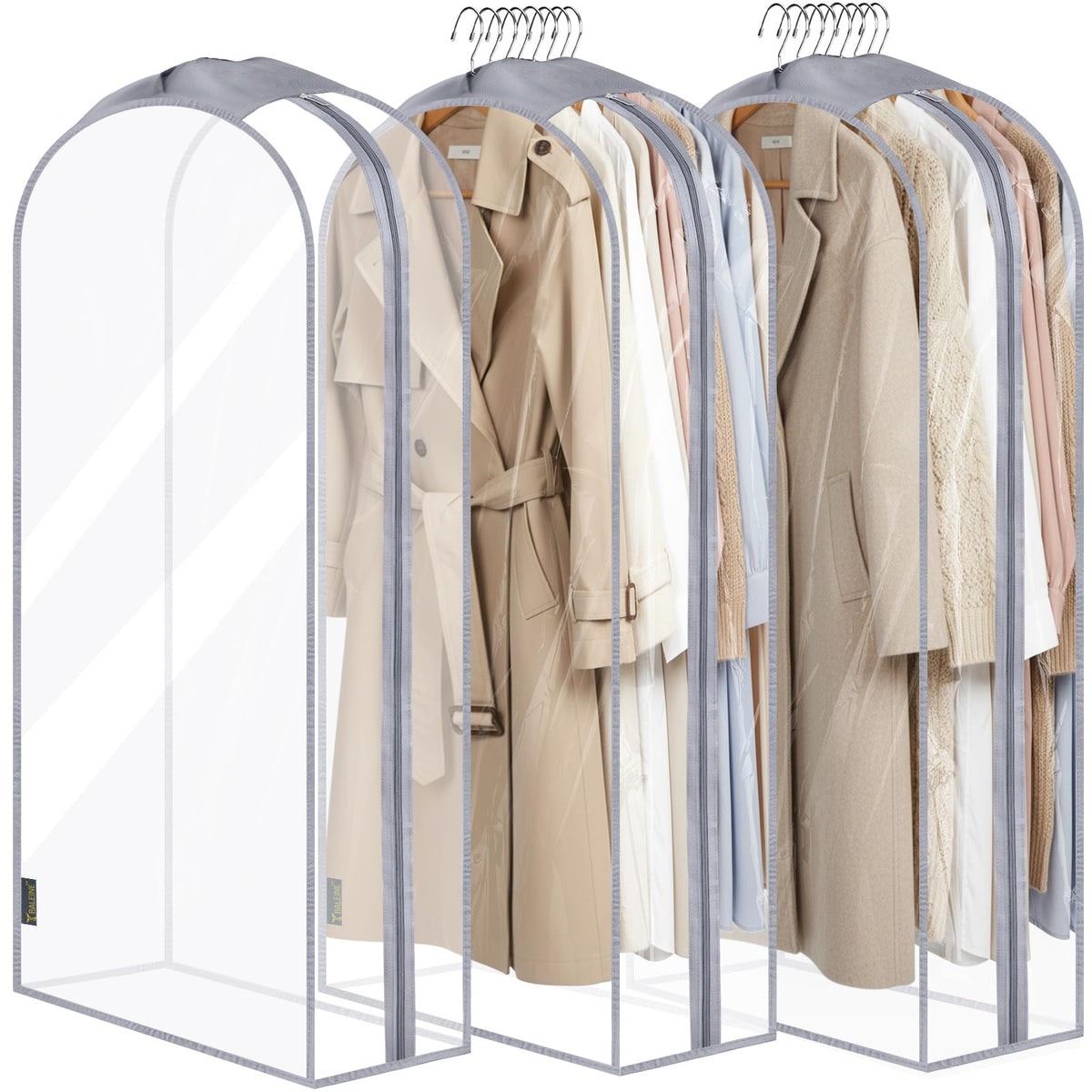 Translucent Garment Bags for Closet Clothes Storage
