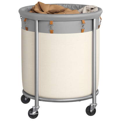 Laundry Basket with Wheels, Steel Frame Removable Bag
