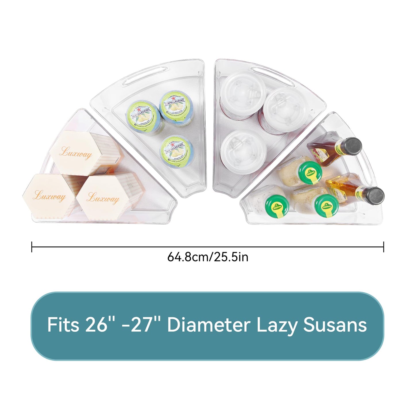 Oubonun Lazy Susan Organizers,Kitchen Storage Organizer Transparent Container Bins