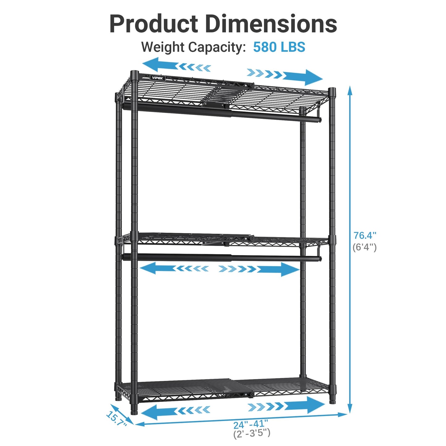 Expandable Clothes Rack with Adjustable Closet Storage System
