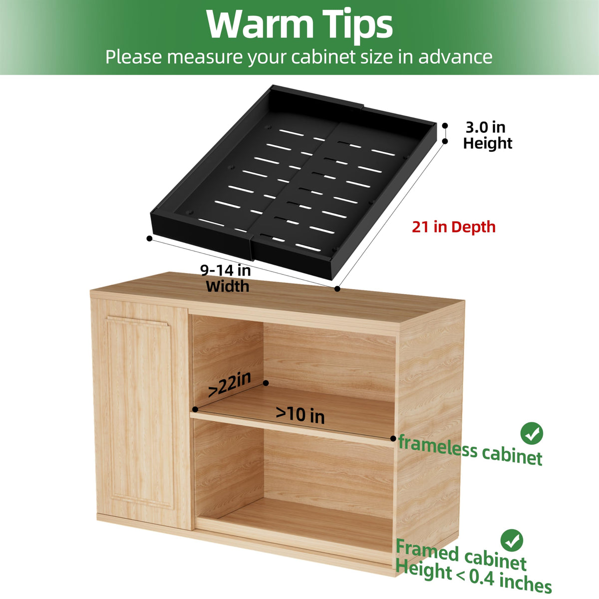 Expandable Pull Out Cabinet Organizer, Sliding Storage Drawer