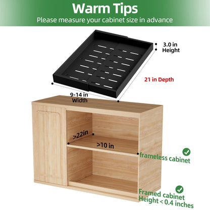 Expandable Pull Out Cabinet Organizer, Sliding Storage Drawer
