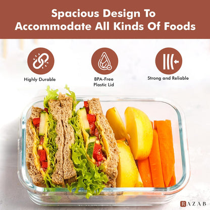 Glass Food Storage Container Set with Lids, Meal Prep Boxes