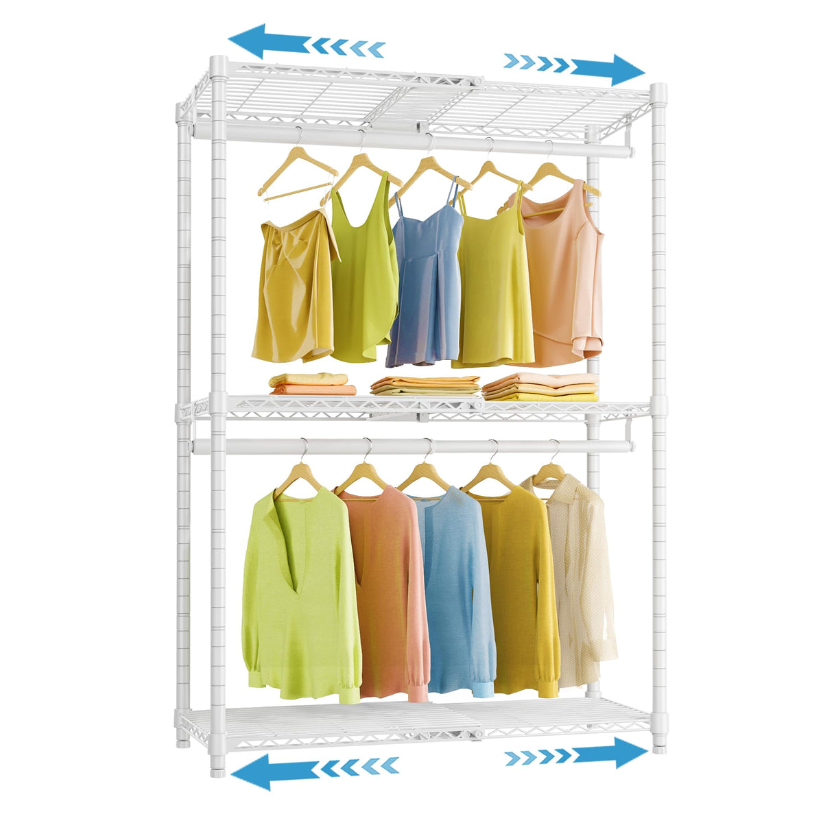 Expandable Clothes Rack with Adjustable Closet Storage System