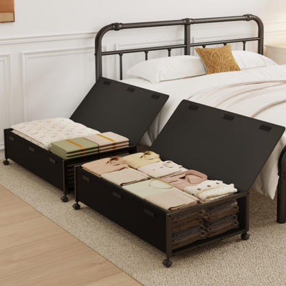 Under Bed Storage Containers with Wheels, Rolling Storage Drawers