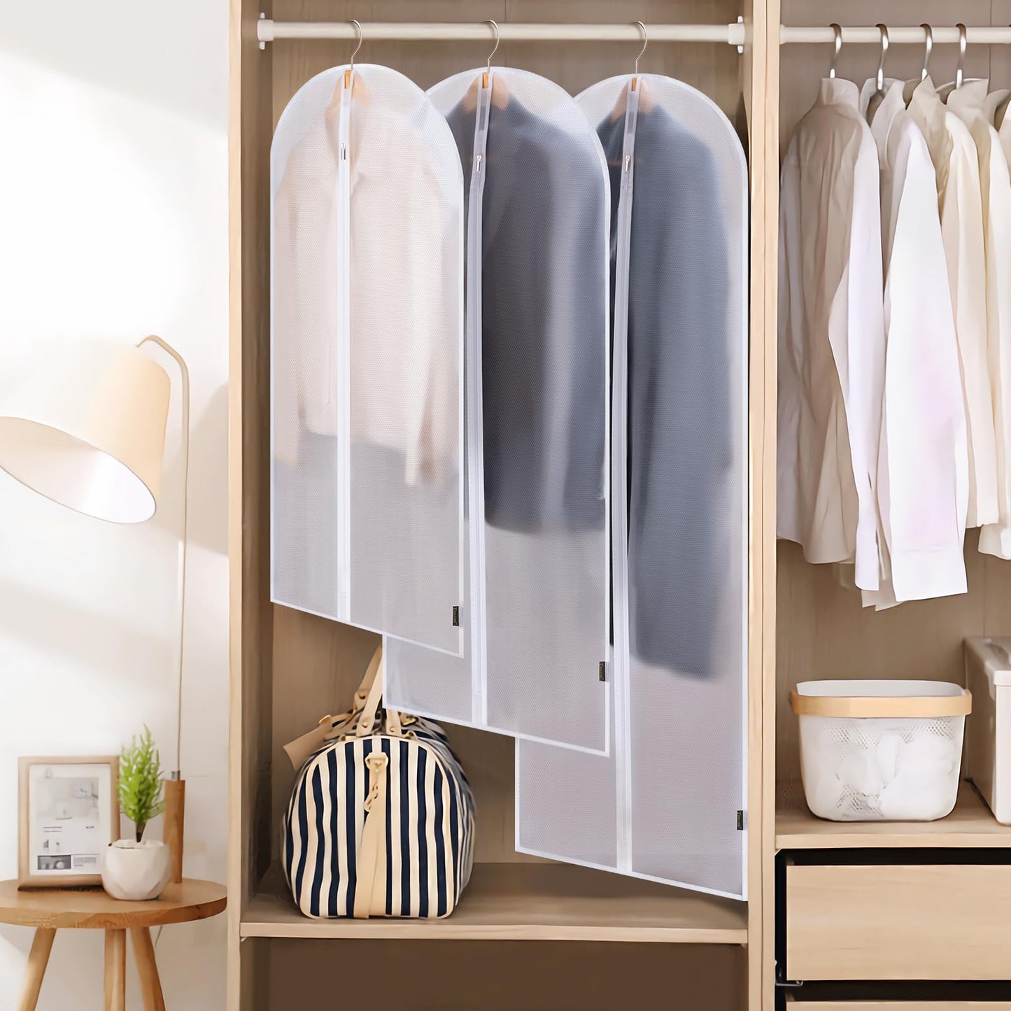 Translucent Garment Bags for Closet Clothes Storage