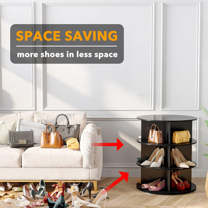 7 Tier Rotating Shoe Rack Tower, 360° Spinning Shoe Organizer