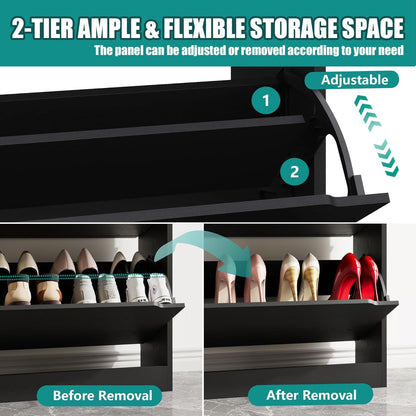 Shoe Storage Cabinet with Drawers, Entryway Organizer
