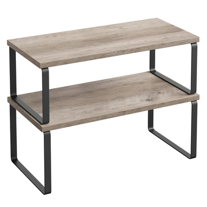 Cabinet Organizer Shelf Set, Expandable Kitchen Storage Rack