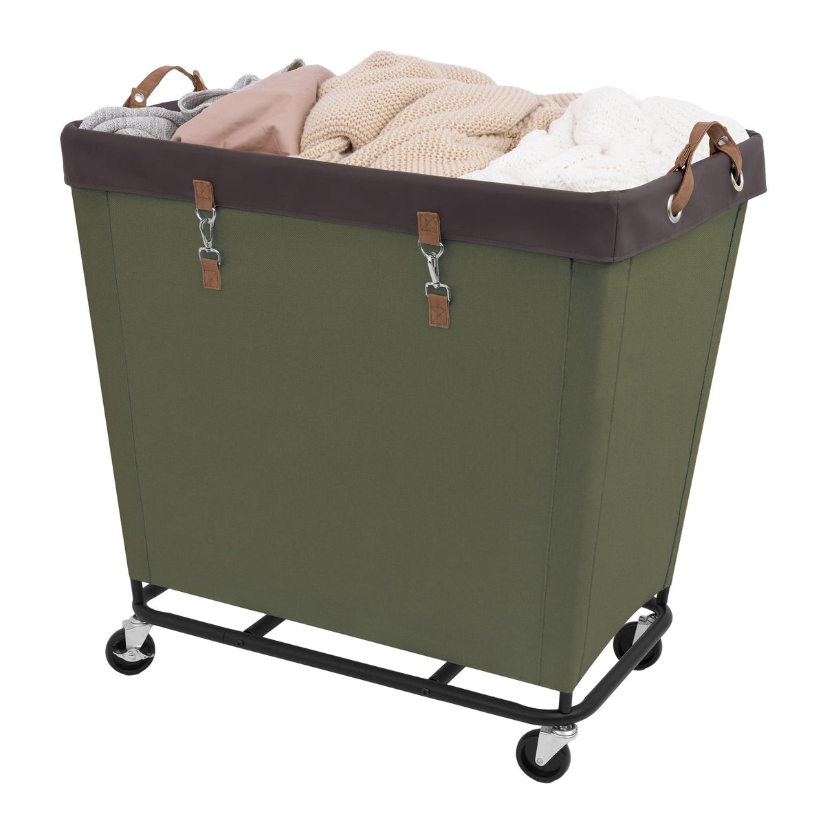 Large Laundry Hamper with Wheels, Rolling Clothes Basket
