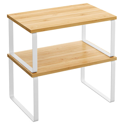 Cabinet Organizer Shelf Set, Expandable Kitchen Storage Rack