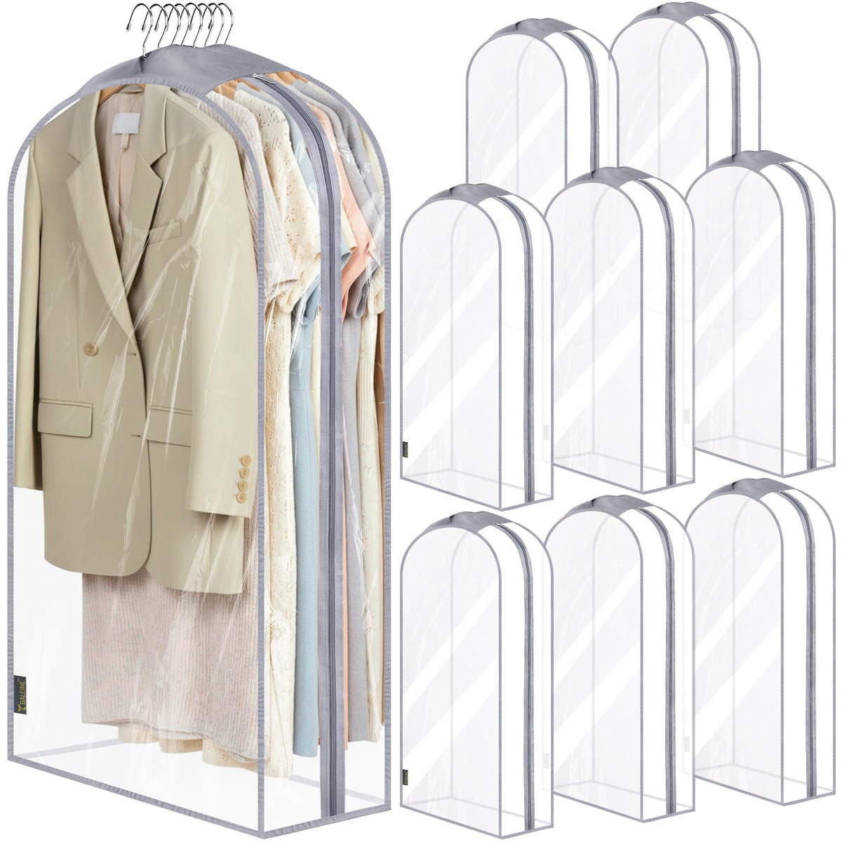Translucent Garment Bags for Closet Clothes Storage