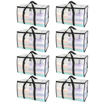 Clear Oversized Storage Bags with Reinforced Handles for Moving