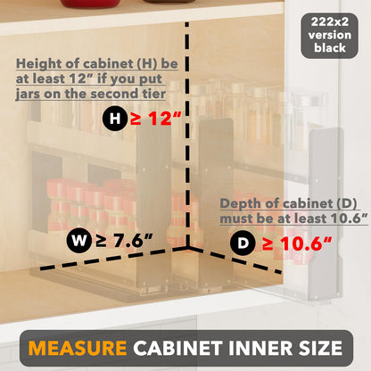 Bamboo Pull Out Spice Rack Organizer, Sliding Cabinet Storage