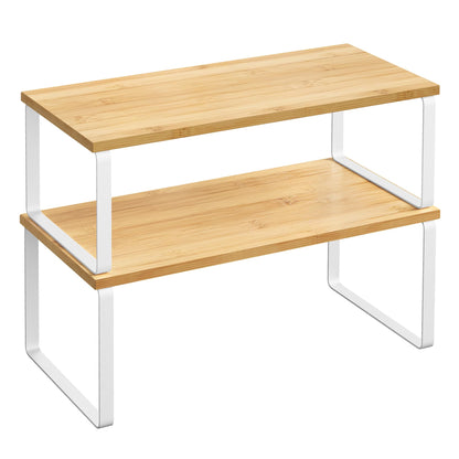 Cabinet Organizer Shelf Set, Expandable Kitchen Storage Rack