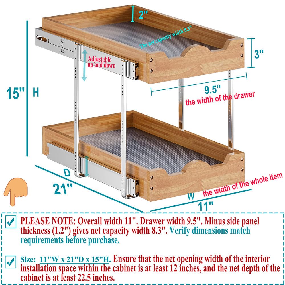 Pull Out Cabinet Organizer, Sliding Storage Drawers
