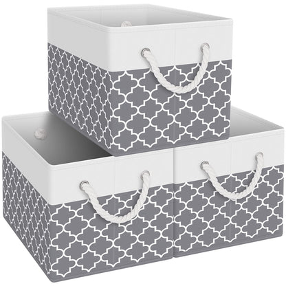 Foldable Storage Baskets with Handles, Large Organizer Bins
