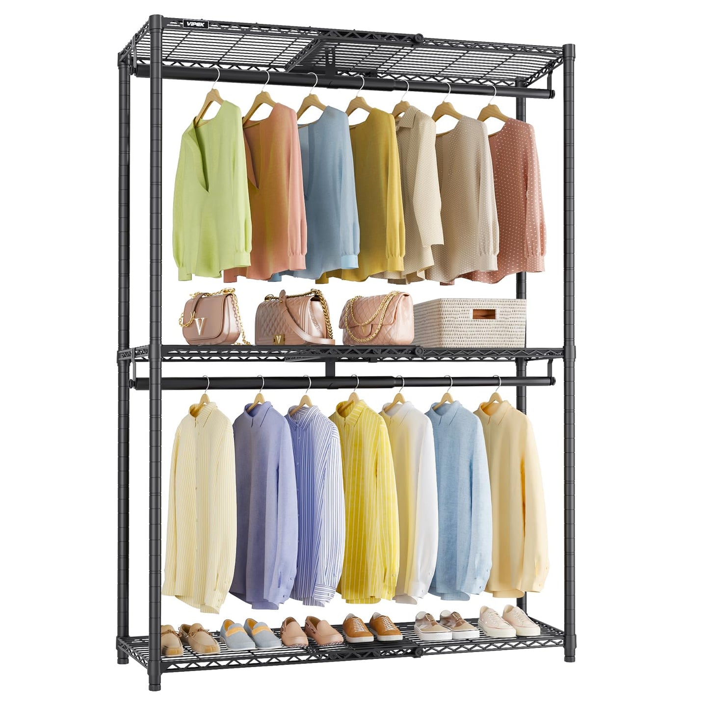 Expandable Clothes Rack with Adjustable Closet Storage System