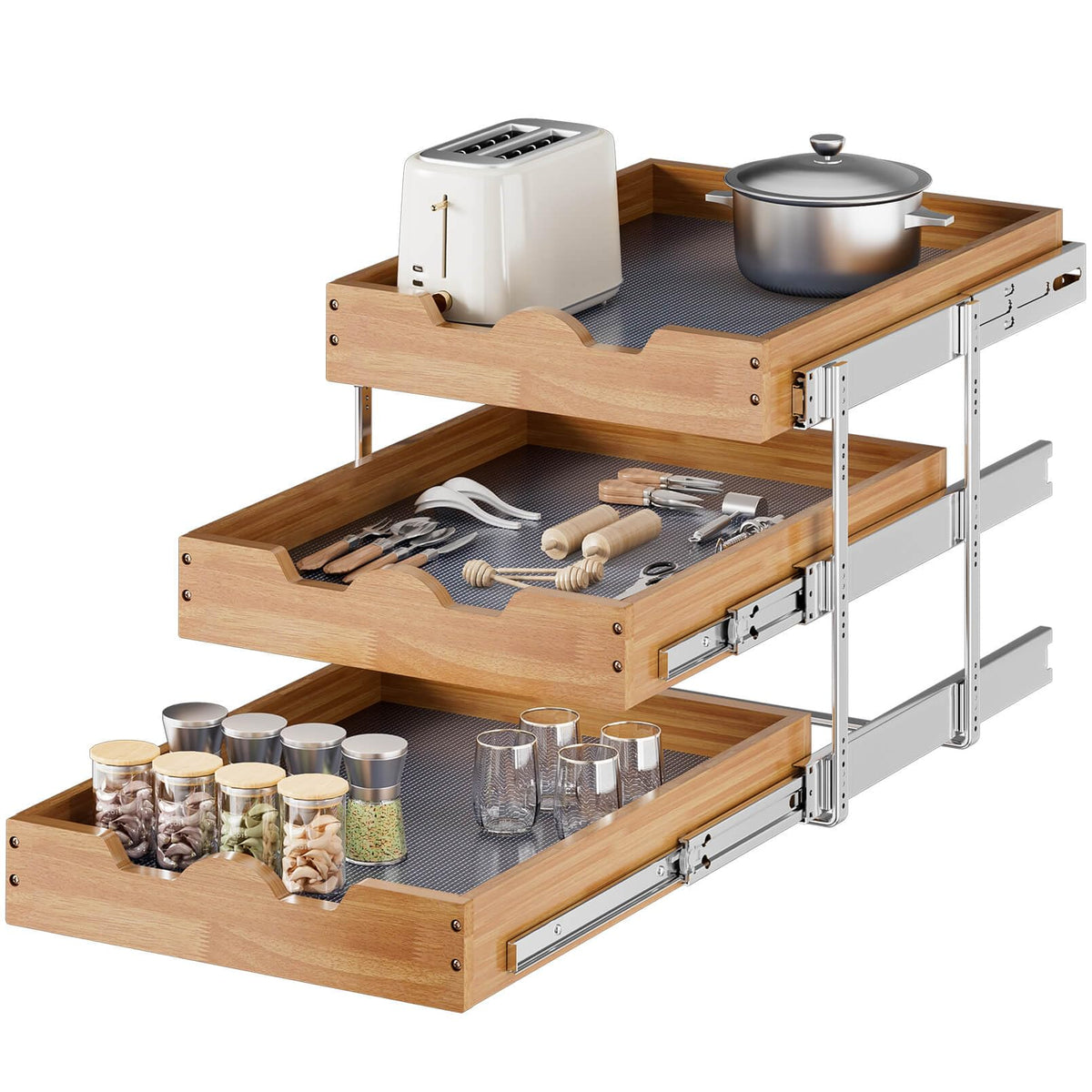 Pull Out Cabinet Organizer, Sliding Storage Drawers