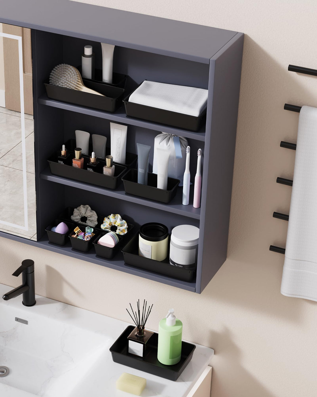 BiuLeon 25 PCS Plastic Drawer Organizers Set