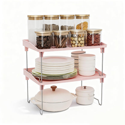STARLATTA Acrylic Cabinet Organizer Shelf, Stackable Kitchen Counter Shelves,Spice Rack,Countertop Organizers,Clear Plastic Storage Organization for Makeup，Bathroom,Cupboard,Desk,Pantry