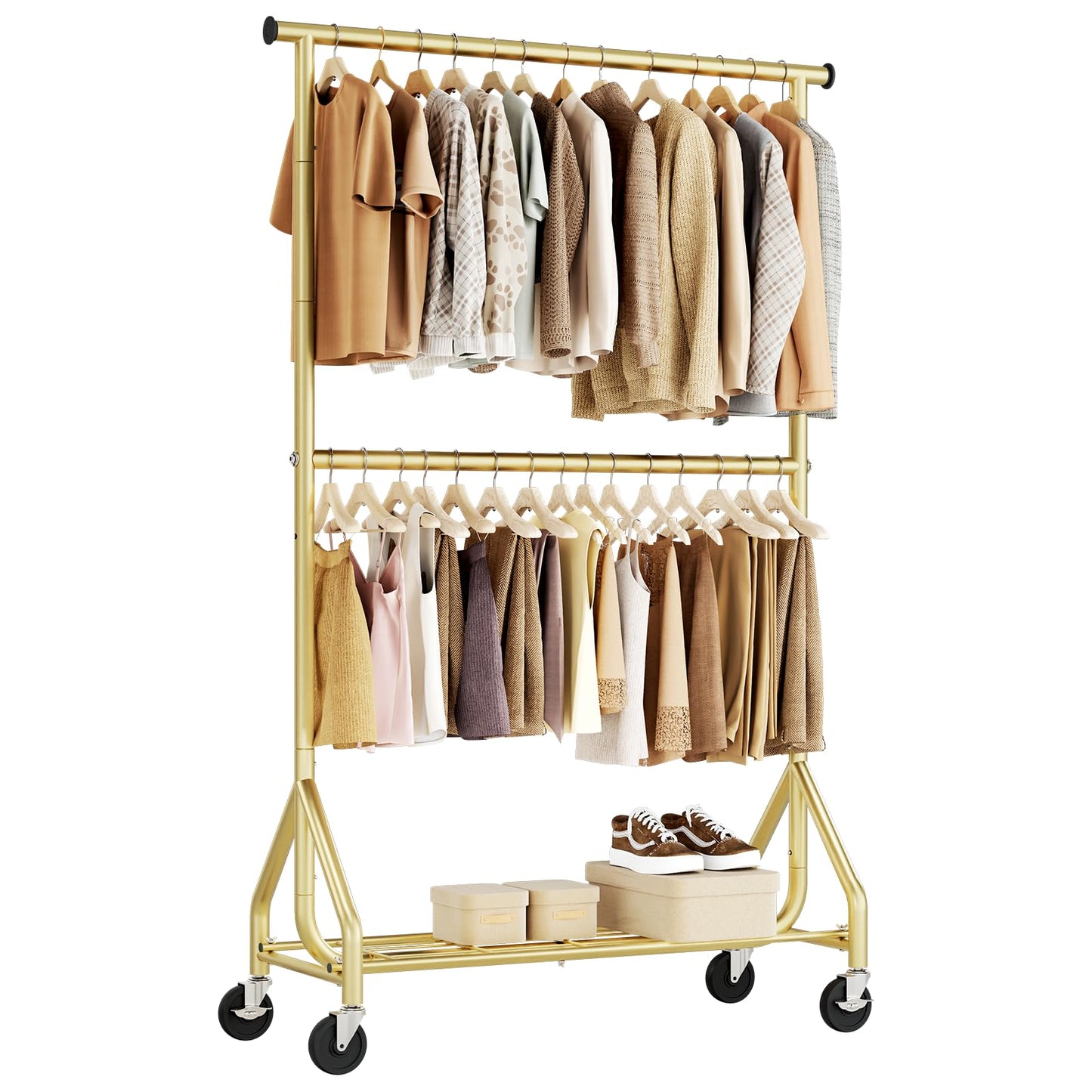 HYSEYY 1319 Double Rods Clothes Rack