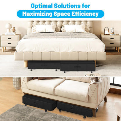Under Bed Storage Bins with Wheels, Rolling Organizer Containers