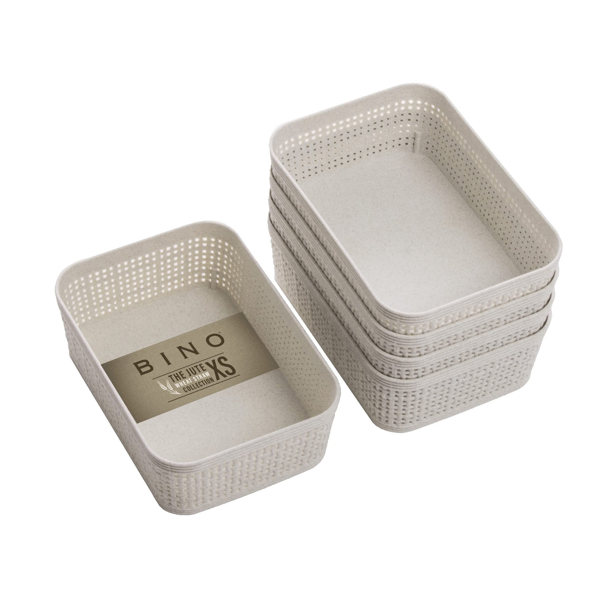 Woven Plastic Storage Basket, Stylish Home Organizer Bin