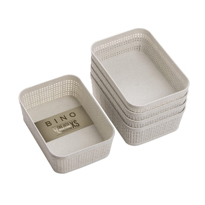 Woven Plastic Storage Basket, Stylish Home Organizer Bin
